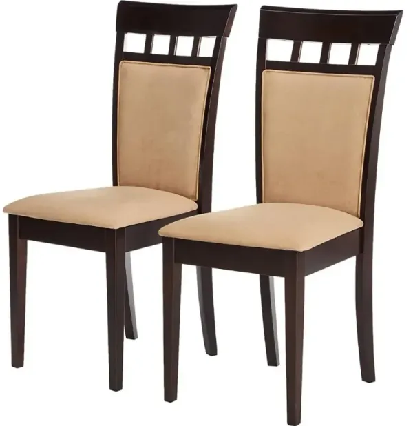Set of 2- Contemporary Dining Chairs in Cappuccino Finish