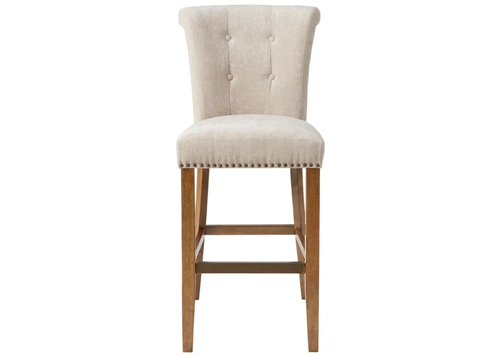 Gracie Mills Rafael 30-Inch Roll Back Button Tufted Bar Stool