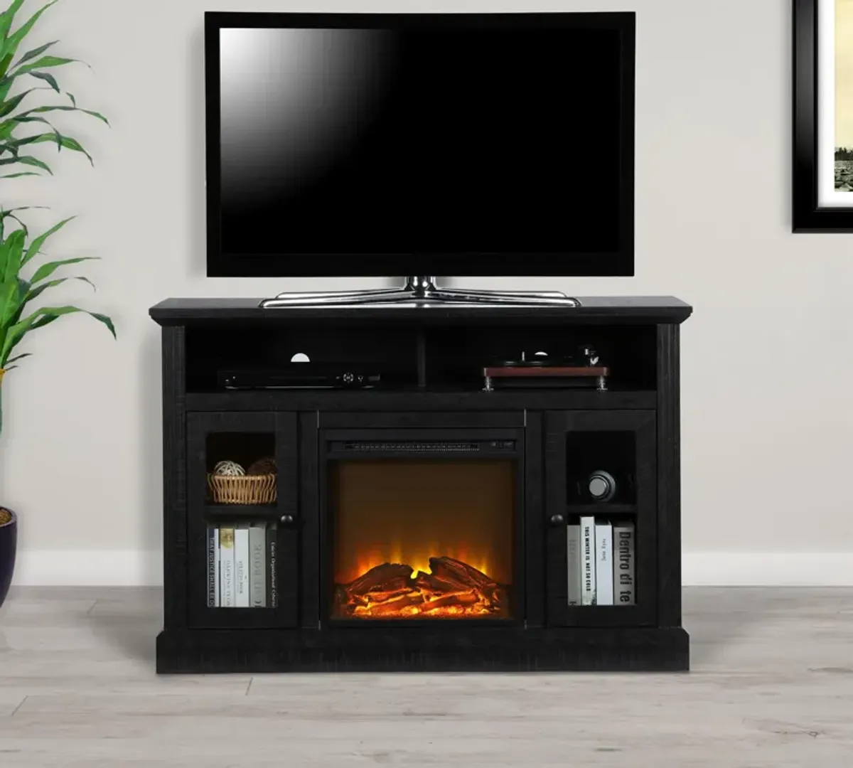 Chicago Electric Fireplace Space Heater TV Console for Flat Screen TVs up to 50"