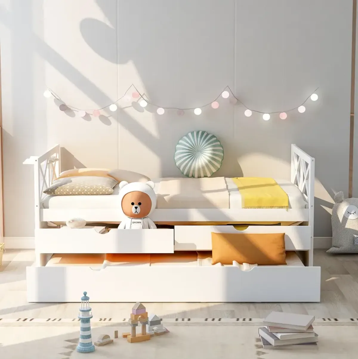 Merax Multi-Functional Daybed with Drawers and Trundle