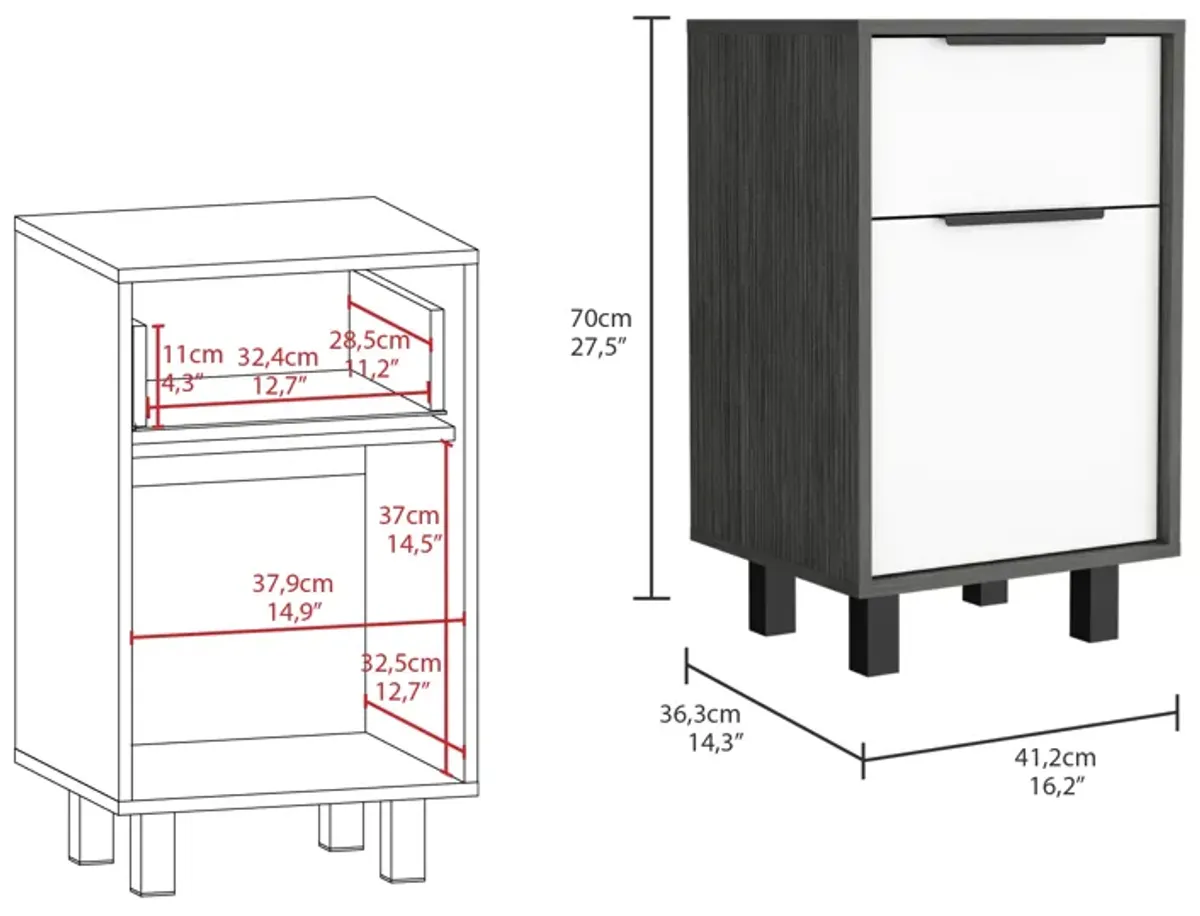 Nightstand Maryland Z, Bedroom, Smoky Oak / White