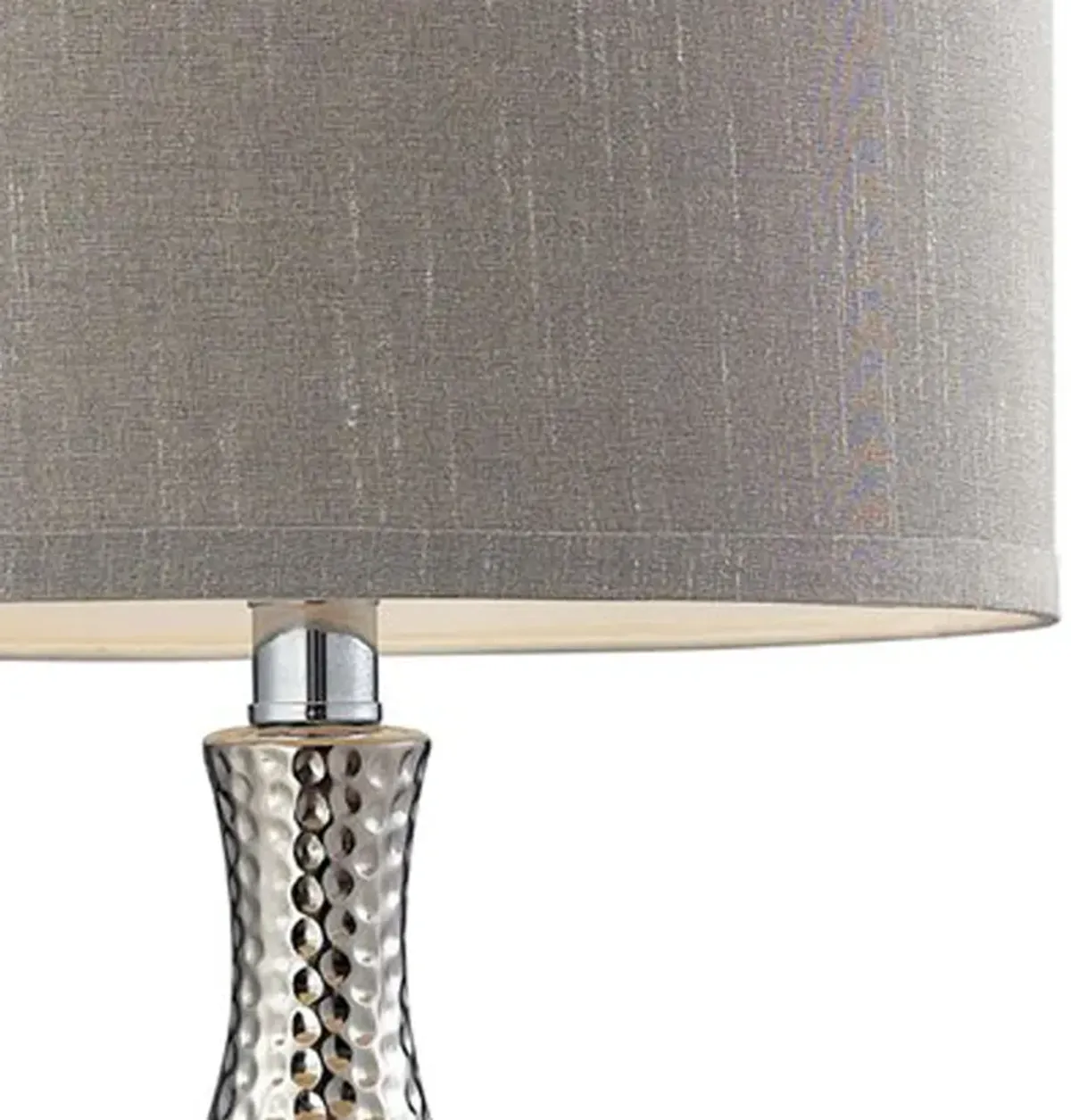 Hammered Chrome 21.5'' High 1-Light Table Lamp