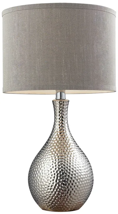 Hammered Chrome 21.5'' High 1-Light Table Lamp