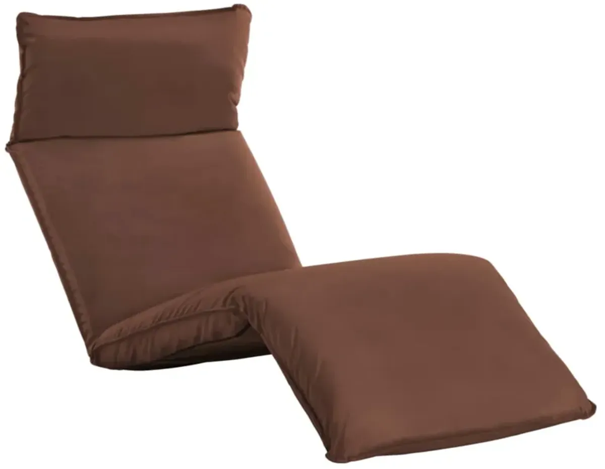 vidaXL Foldable Sunlounger Oxford Fabric Brown