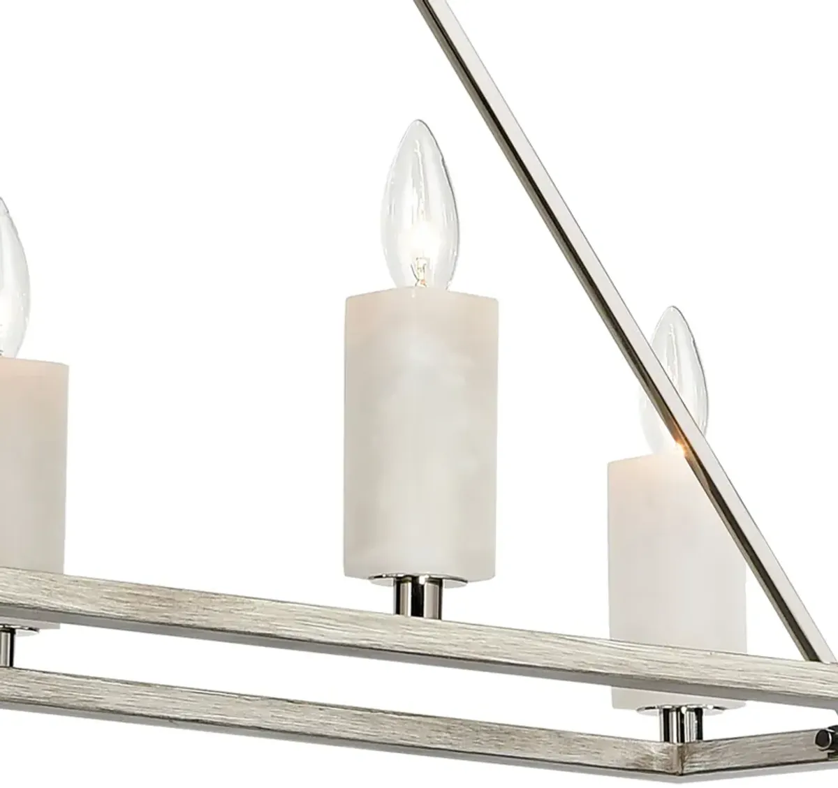 White Stone 48" Wide Light Linear Chandelier