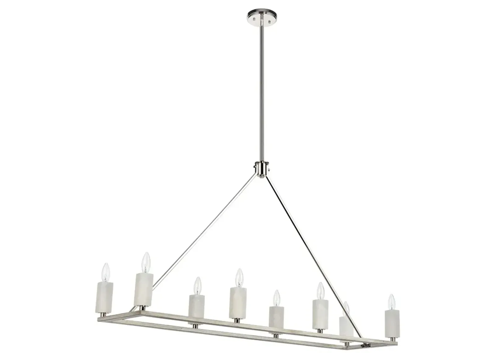 White Stone 48" Wide Light Linear Chandelier