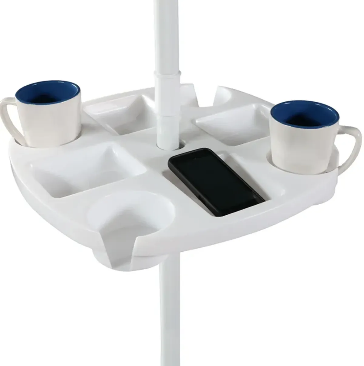 Sunnydaze Beach Umbrella Pole Drink and Snack Holder Table