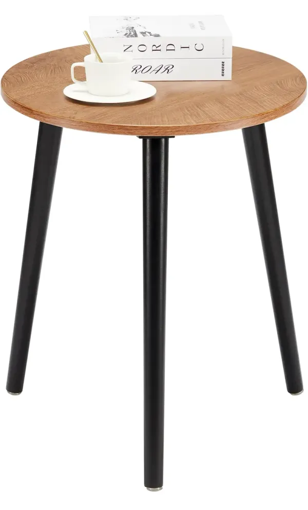 Apicizon Small Round Side Table, Nightstand End Table for Small Spaces, Bedroom, Living Room, Easy Assembly Modern Bedside Table
