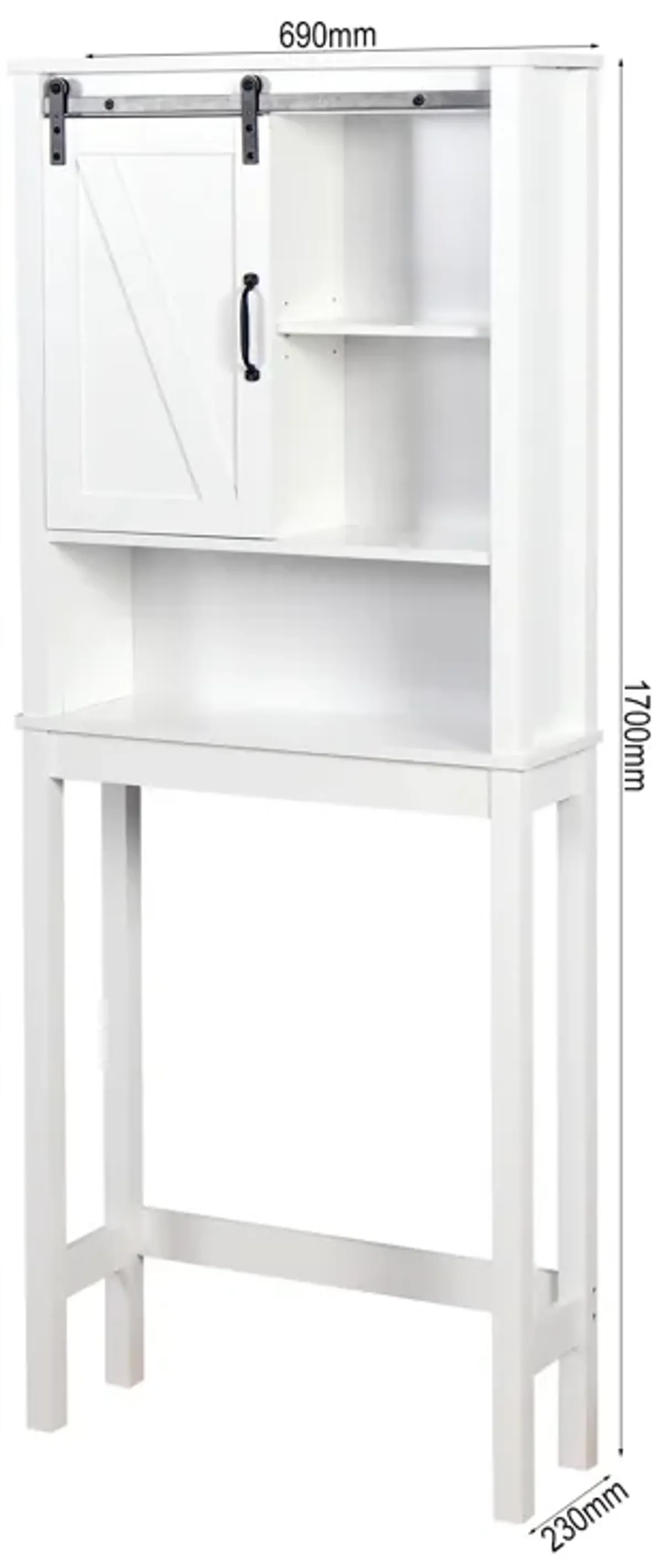 Hivvago OvertheToilet SpaceSaving Bathroom Storage Cabinet with Barn Door in