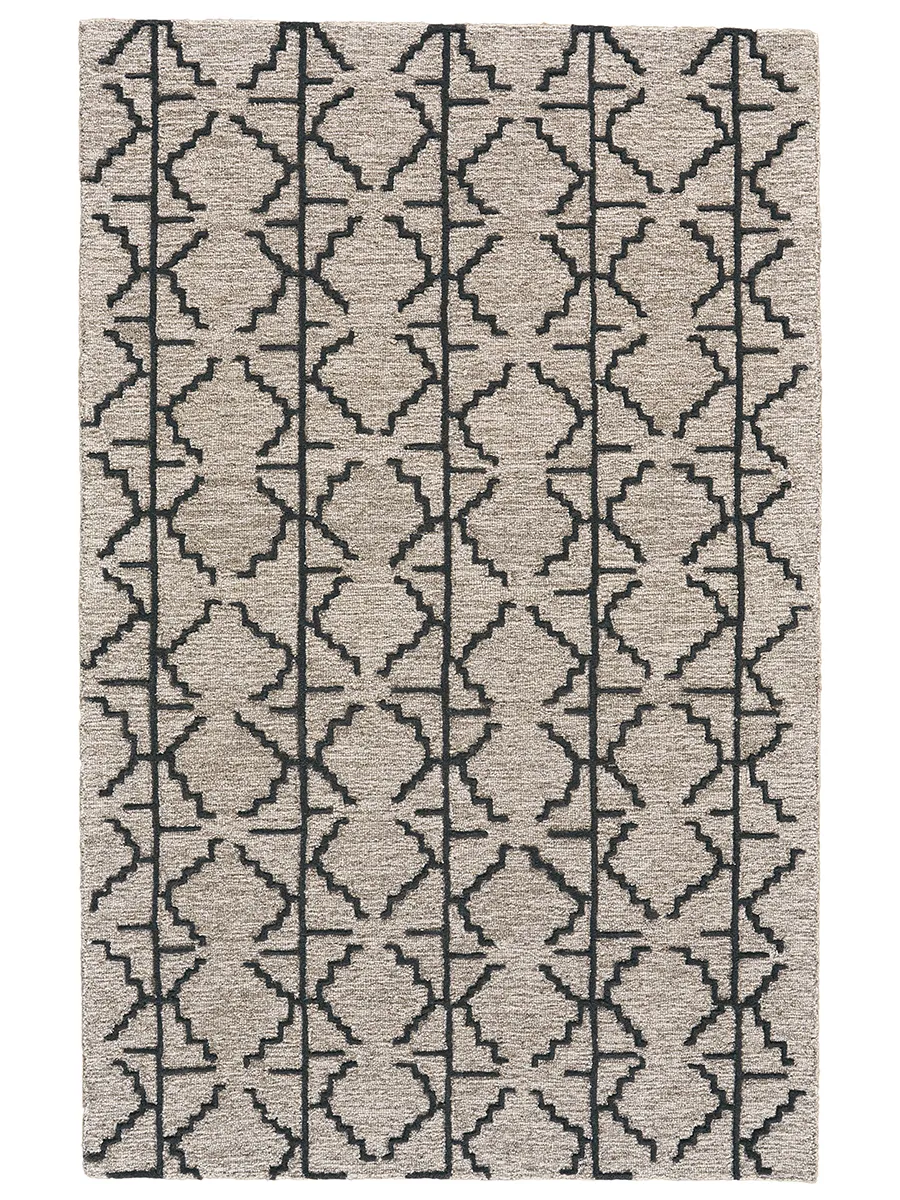 Enzo 8732F Black/Taupe/Gray 2'6" x 8' Rug