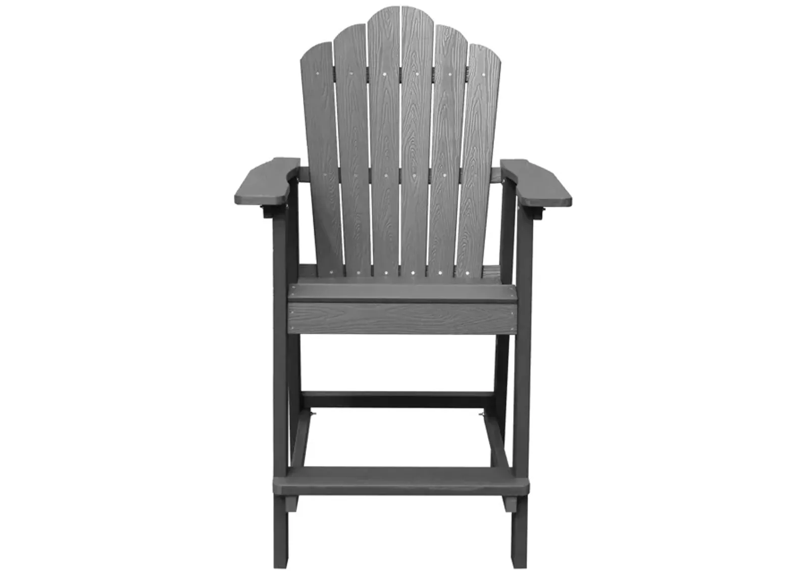 MONDAWE  Tall Patio Adirondack Chair Outdoor HIPS Frame Plastic Bar Stool Gray 1-Pack