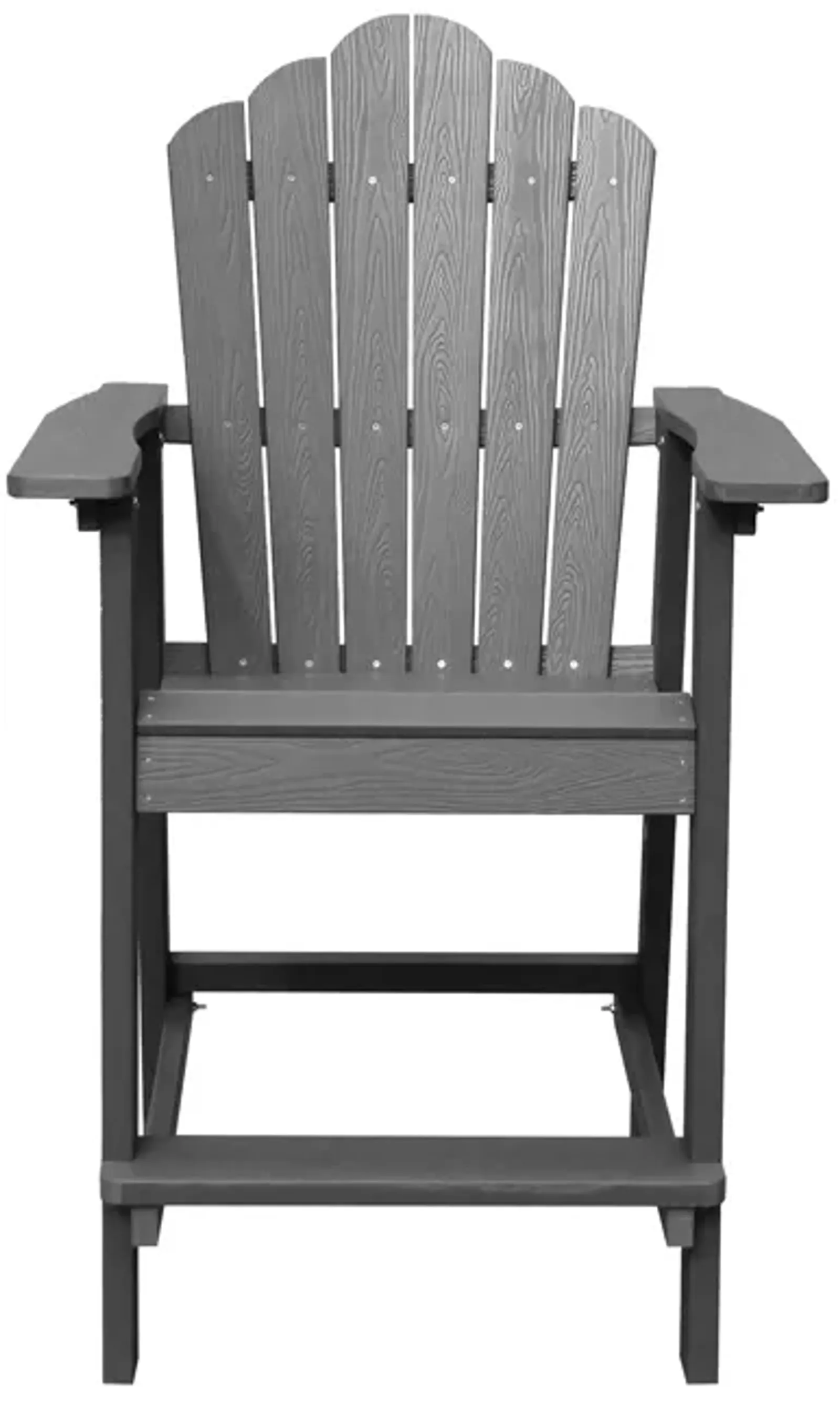 MONDAWE  Tall Patio Adirondack Chair Outdoor HIPS Frame Plastic Bar Stool Gray 1-Pack