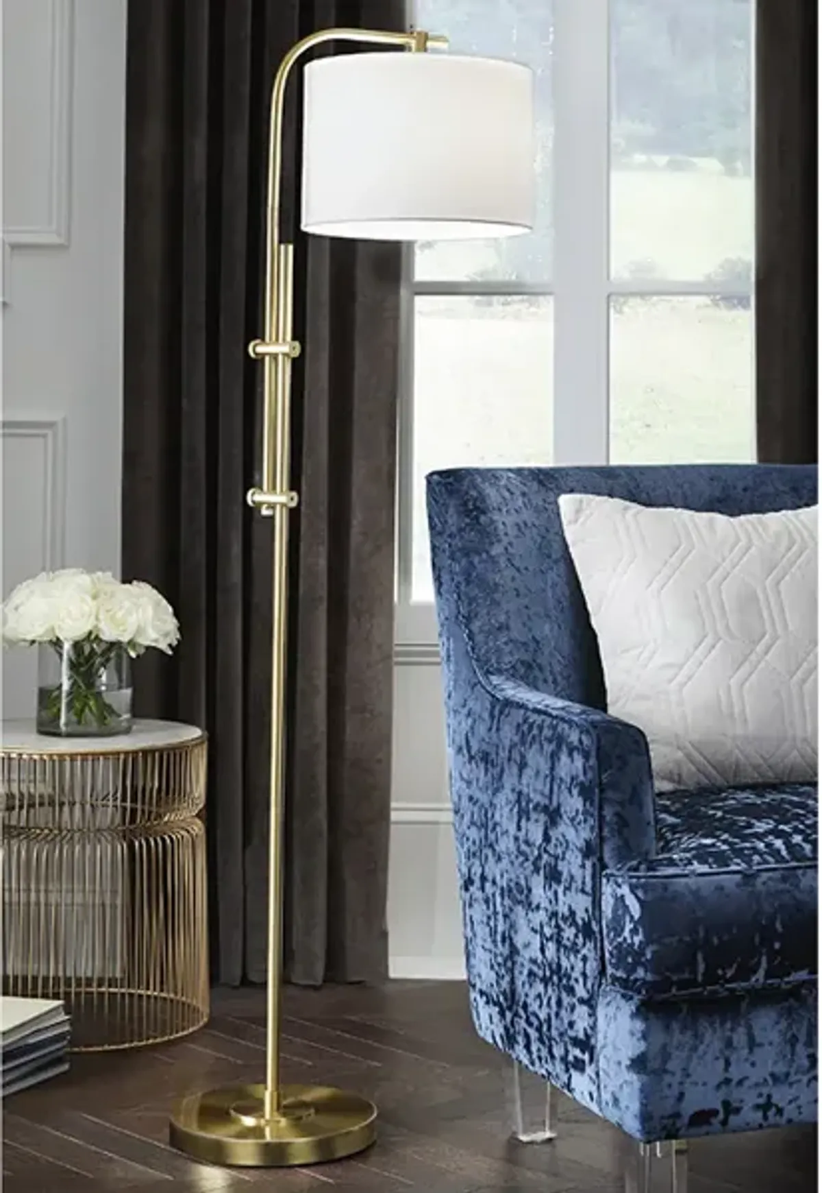 Baronvale Floor Lamp, Brass