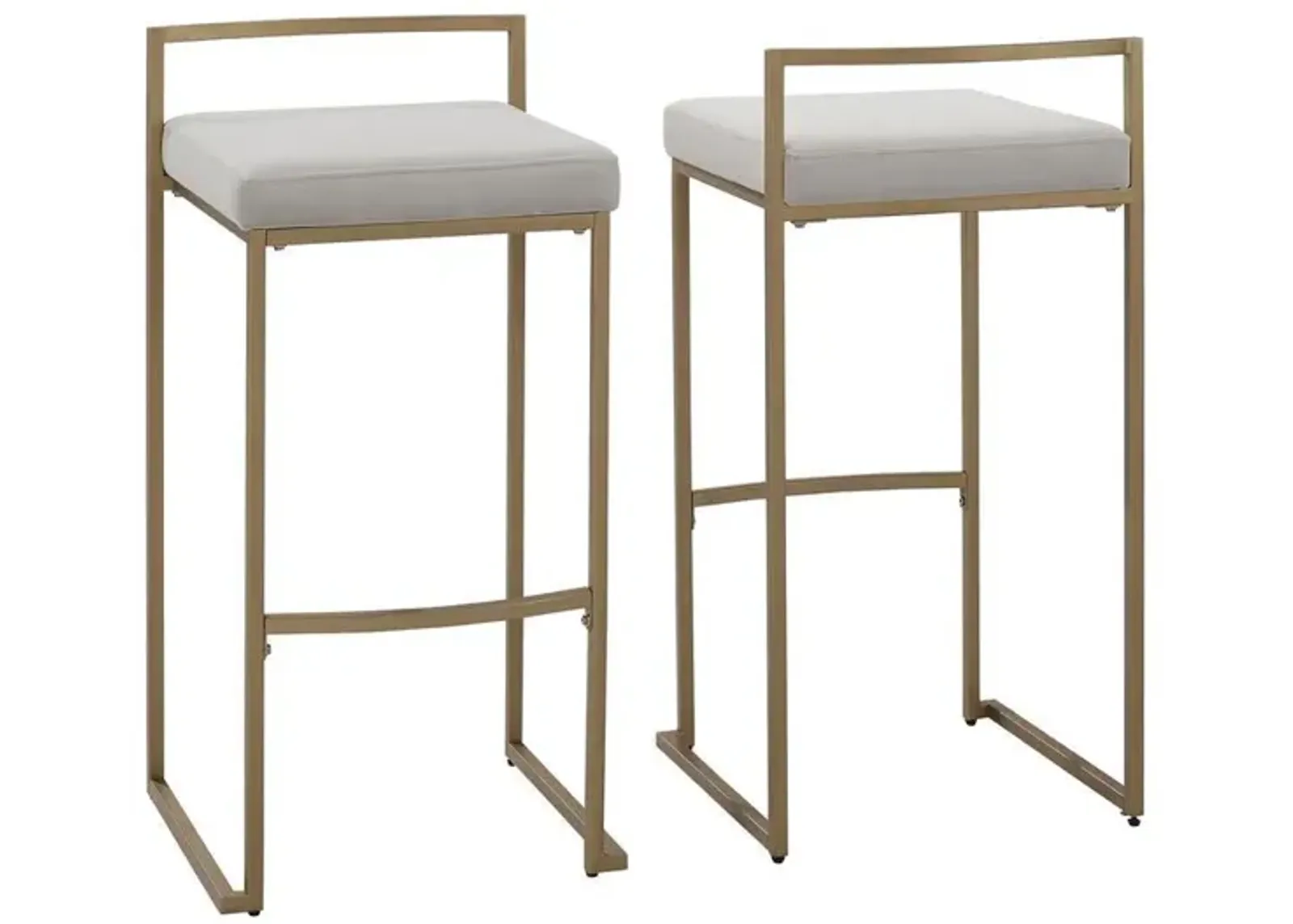 Harlowe 2Pc Bar Stool Set Gray/ Gold - 2 Stools