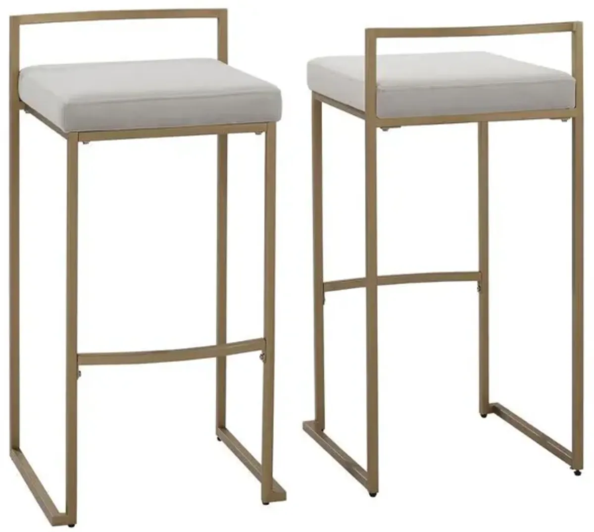 Harlowe 2Pc Bar Stool Set Gray/ Gold - 2 Stools