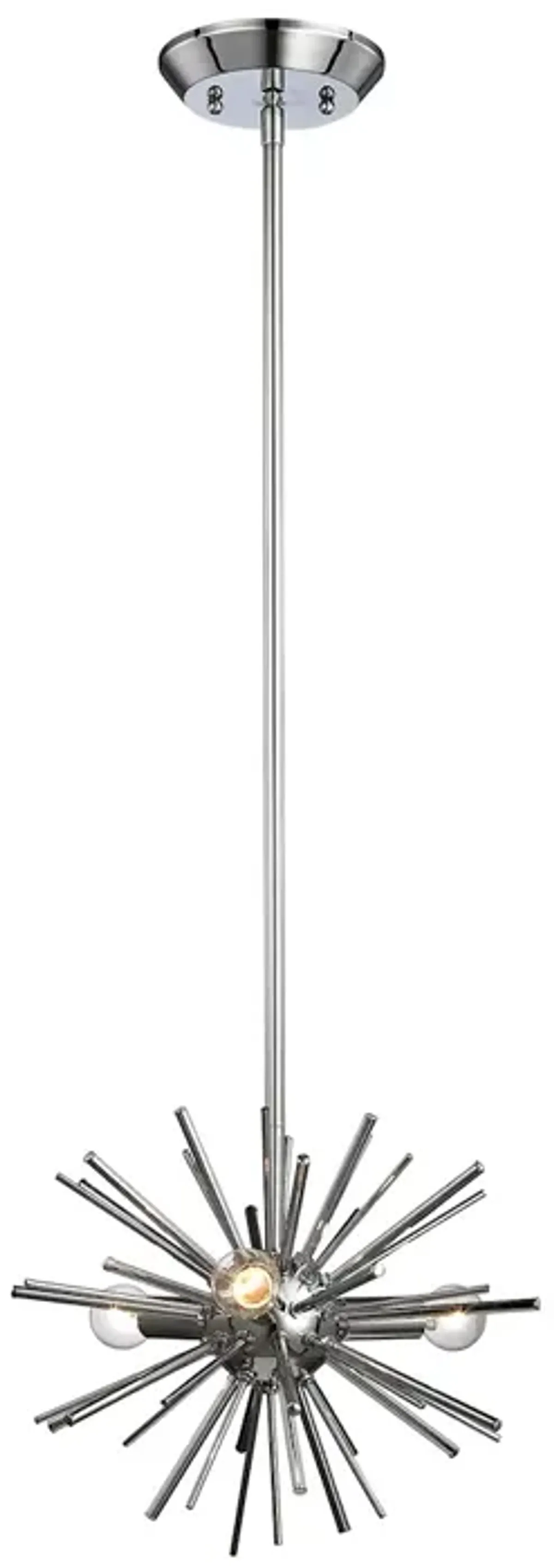 12" Metallic Silver 3-Light Sputnik Pendant