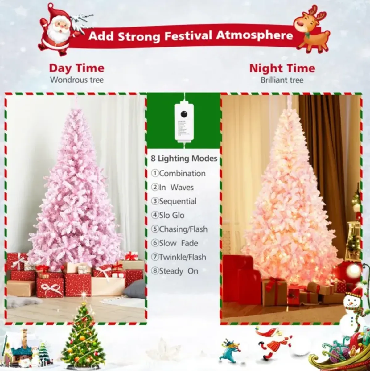 Hivvago 7.5 Feet Flocked Christmas Tree