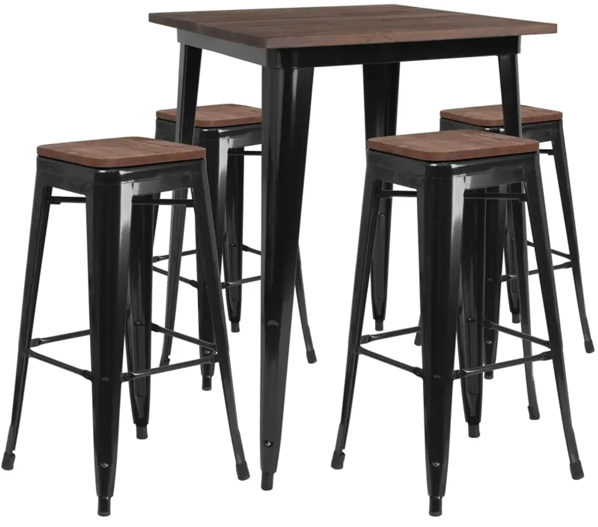 Metal/Wood Colorful Bar Table and Stool Sets