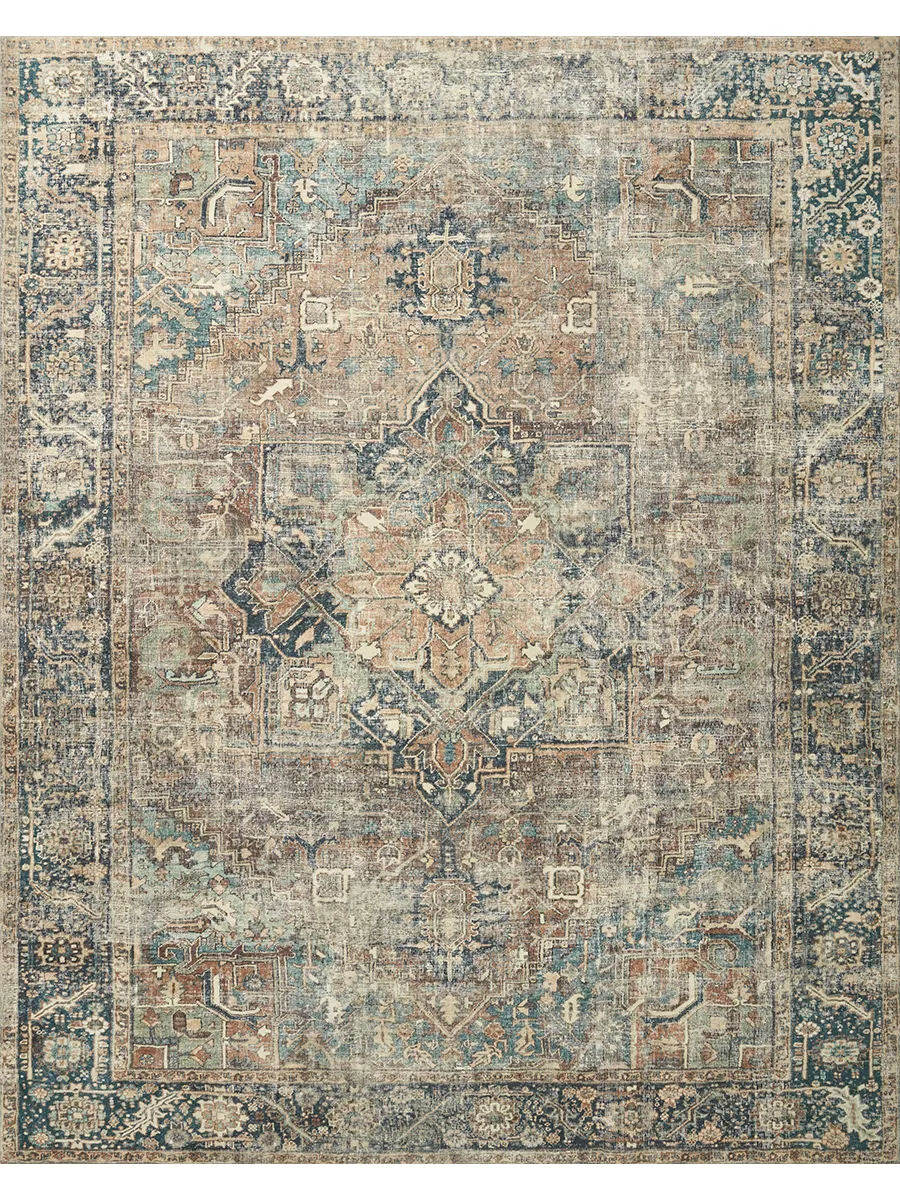 Margot MAT02 Terracotta/Lagoon 3'6" x 5'6" Rug