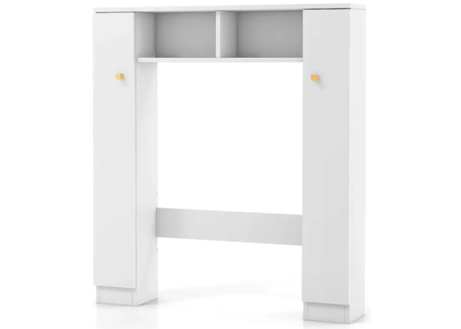 Hivvago Over The Toilet Storage Cabinet with 2 Open Compartments and 4 Adjustable Shelves