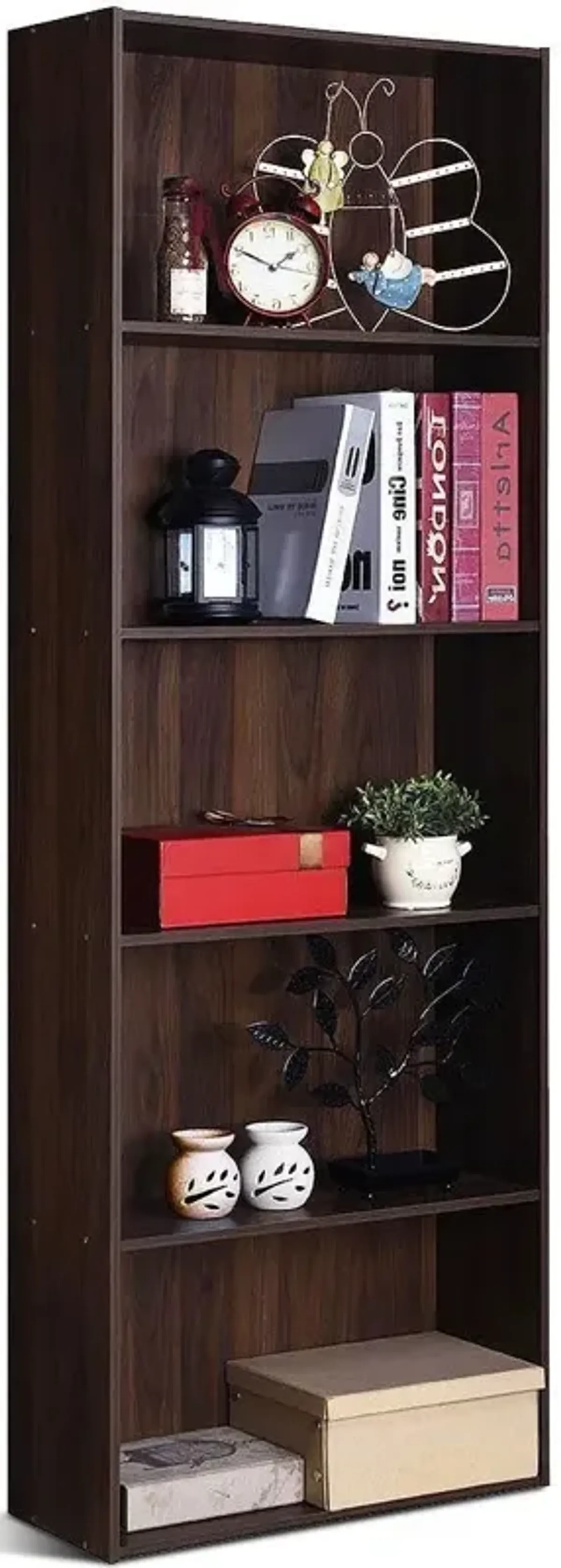 Hivvago Modern 5-Tier Bookcase Storage Shelf