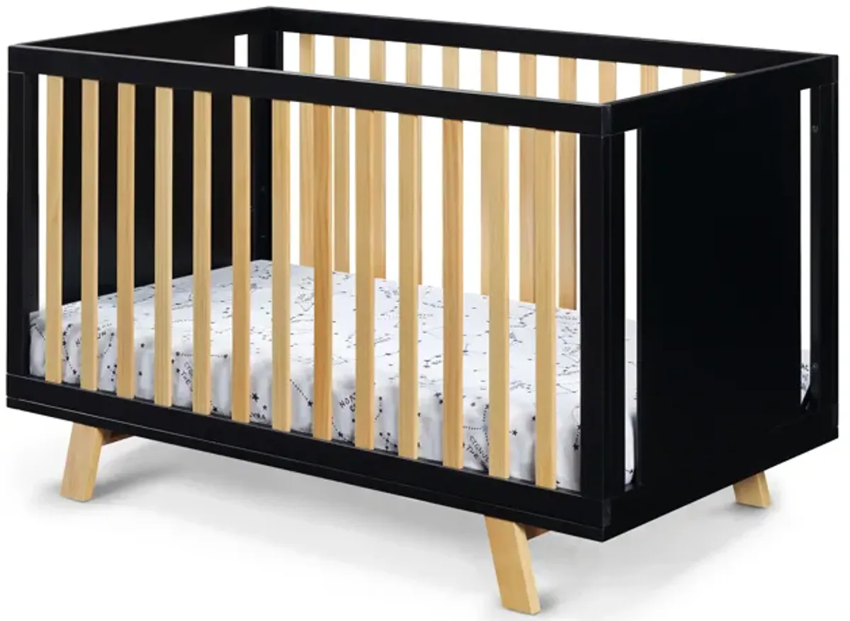 Suite Bebe Livia 3-in-1 Convertible Crib Black/Natural