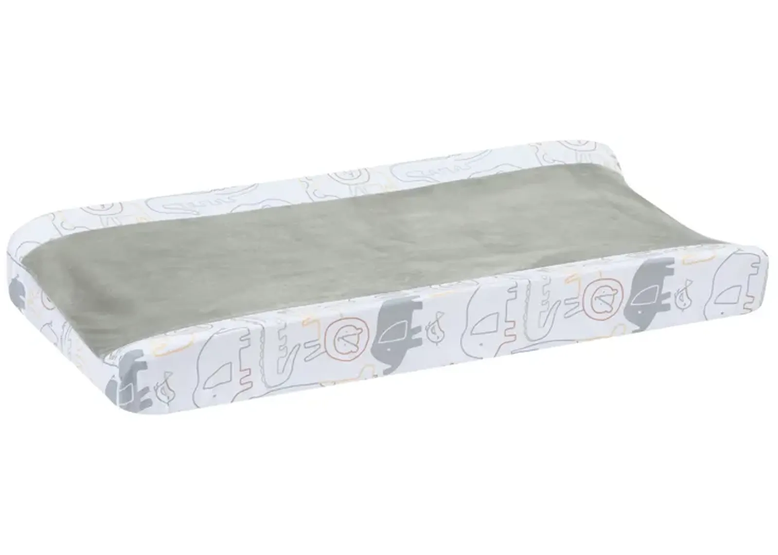 Lambs & Ivy Jungle Story Soft Minky Velour Safari Changing Pad Cover- White/Gray