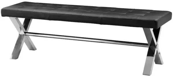 Pangea Home Beverly Bench Faux Leather Black