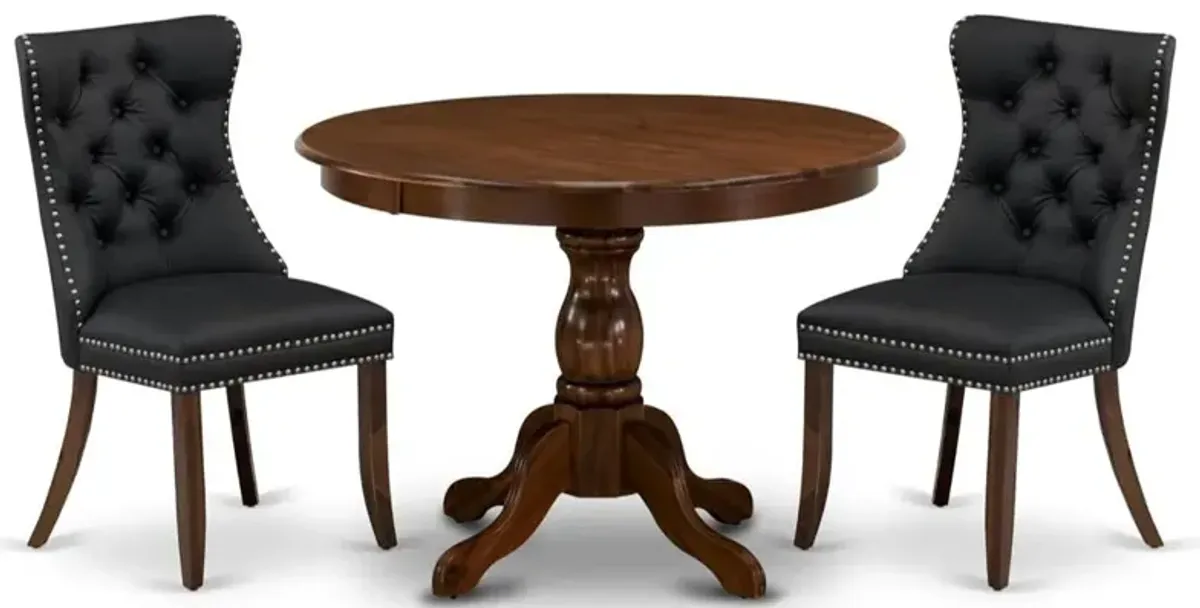 3 Piece Dining Set for Small Spaces Consists of a Round Kitchen Table