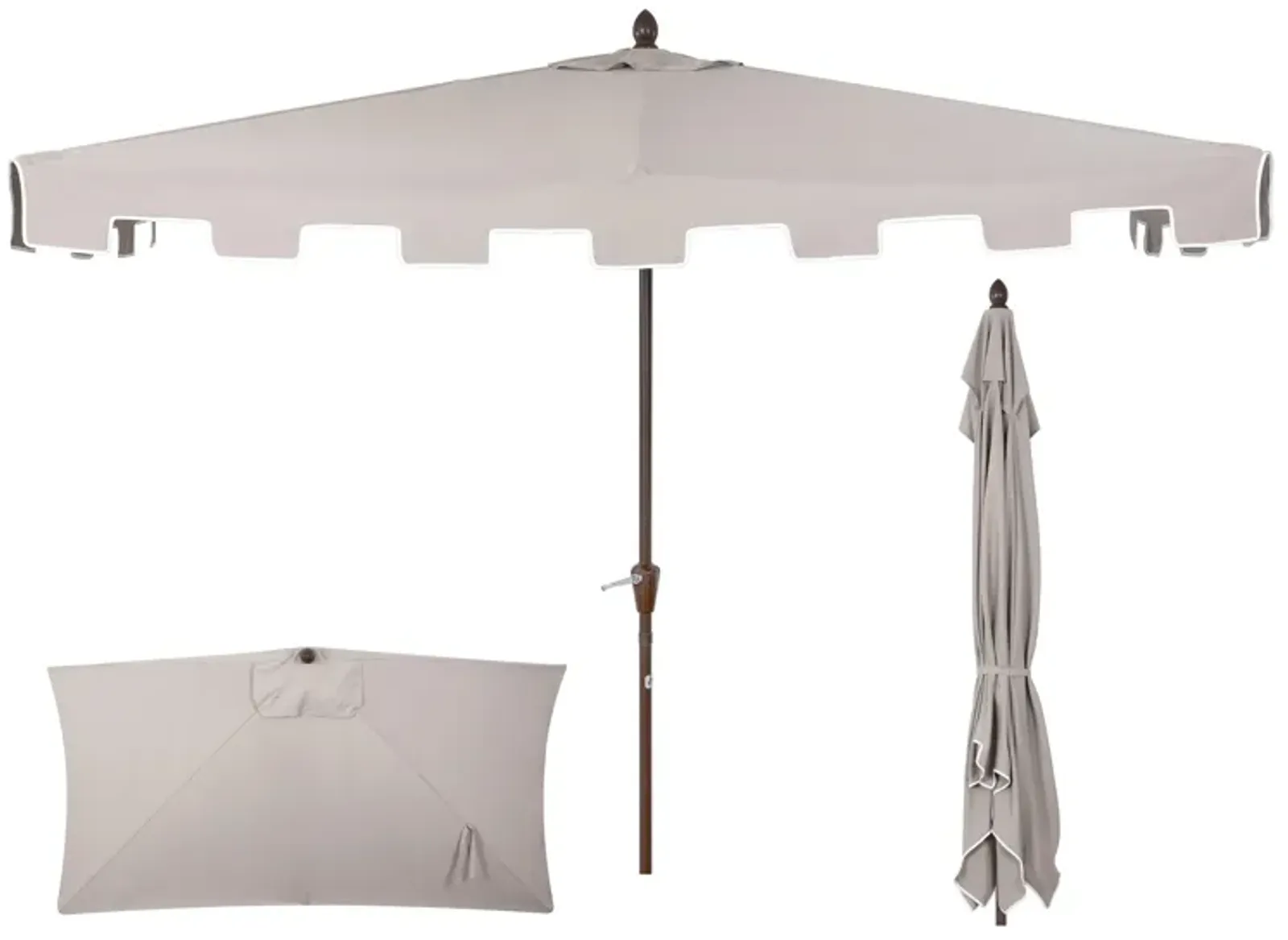 Sidney Classic MidCentury Rectangular Half Market Patio Umbrella with Crank, Wind Vent and UV Protection