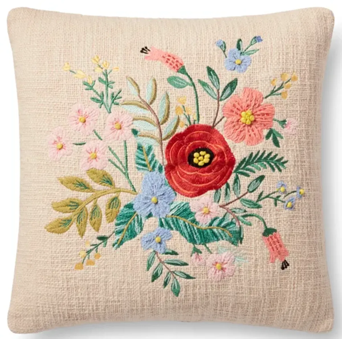 P6081 Sand 18"x18" Polyester Pillow by Rifle Paper Co. × Loloi