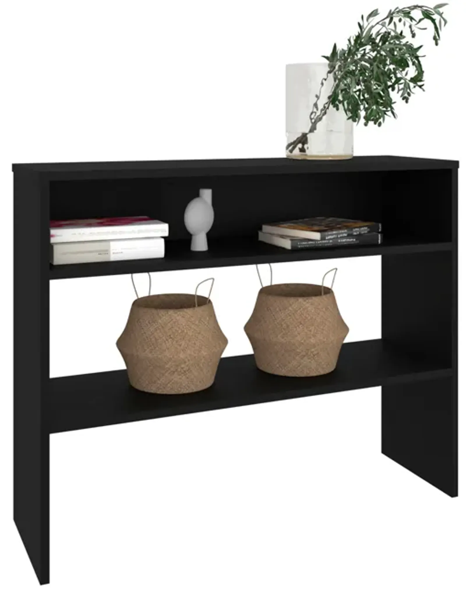 Saxman Library Desk 31.5" H, with 2 Shelves and 2 Legs, White