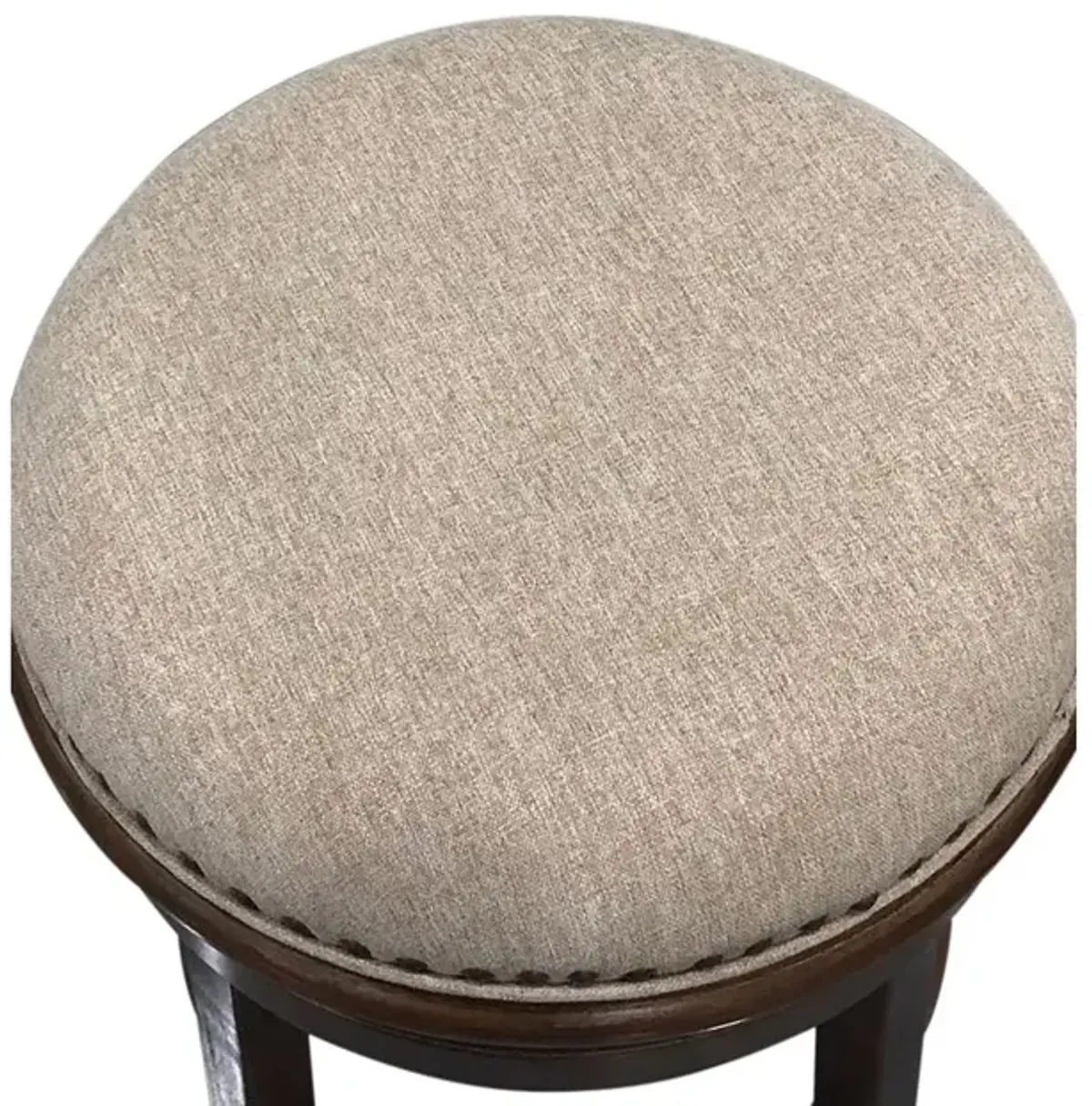 Carolina Living Bennet Upholstered Swivel Barstool - Set of 2 - Walnut - Beige Upholstery