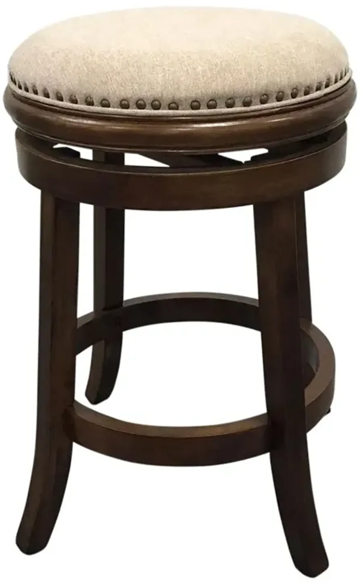 Carolina Living Bennet Upholstered Swivel Barstool - Set of 2 - Walnut - Beige Upholstery