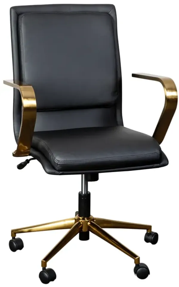 James Mid-Back Designer Executive Office Chair with Base and Arms