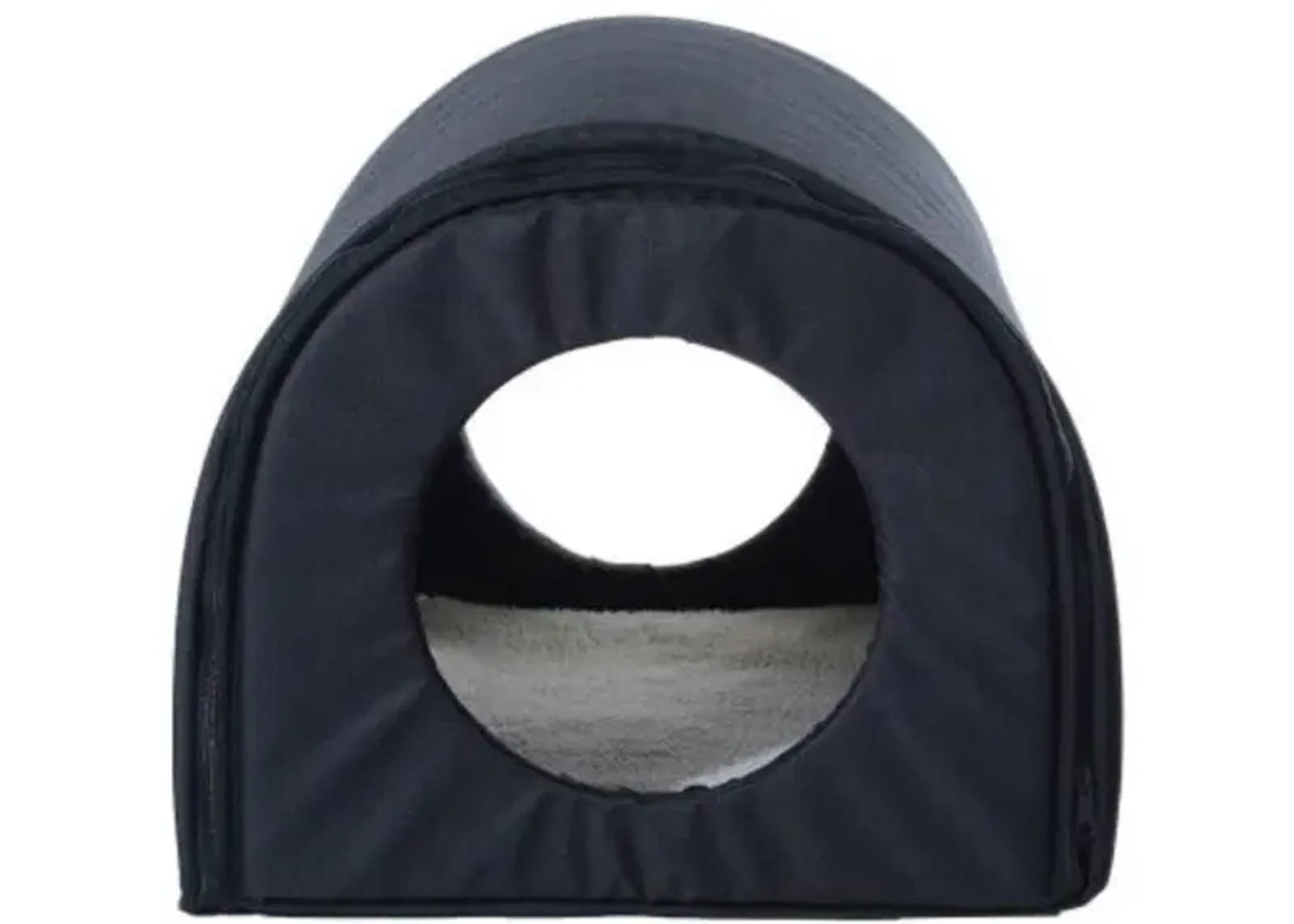 Outdoor Heated Cat House with Warm Padded Bed in Black