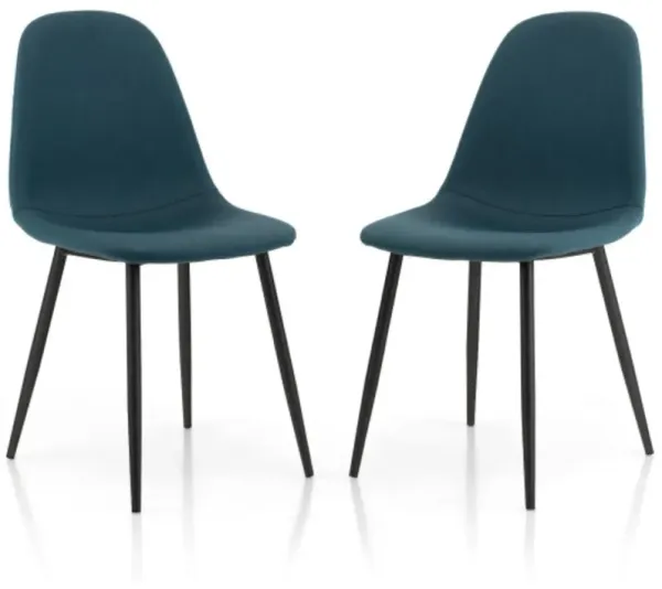 Dining Chairs Set of 2 with Black Metal Legs