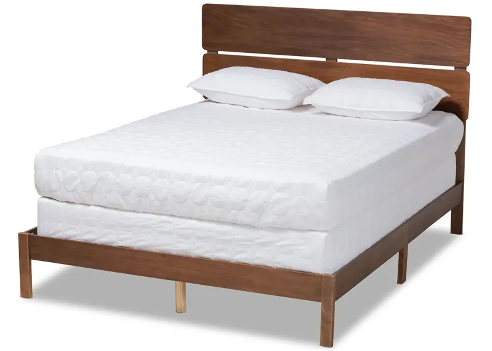 Baxton Studio Anthony Modern and Contemporary Walnut Brown Finished Wood King Size Panel Bed