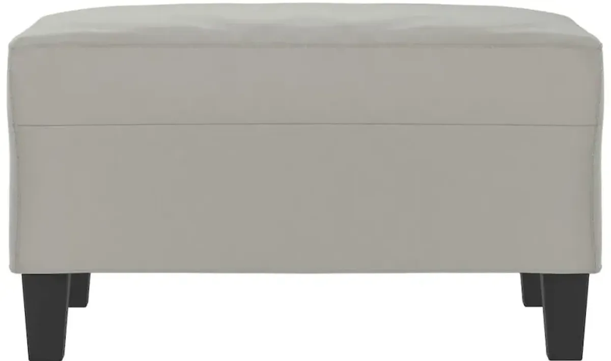 Footstool Light Gray 27.6"x21.7"x16.1" Microfiber Fabric