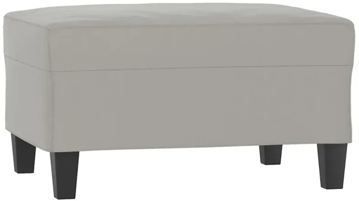 Footstool Light Gray 27.6"x21.7"x16.1" Microfiber Fabric