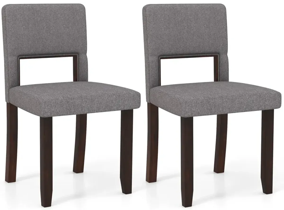 Set of 2 Wooden Dining Chair with Acacia Wood Frame Padded Seat and Back