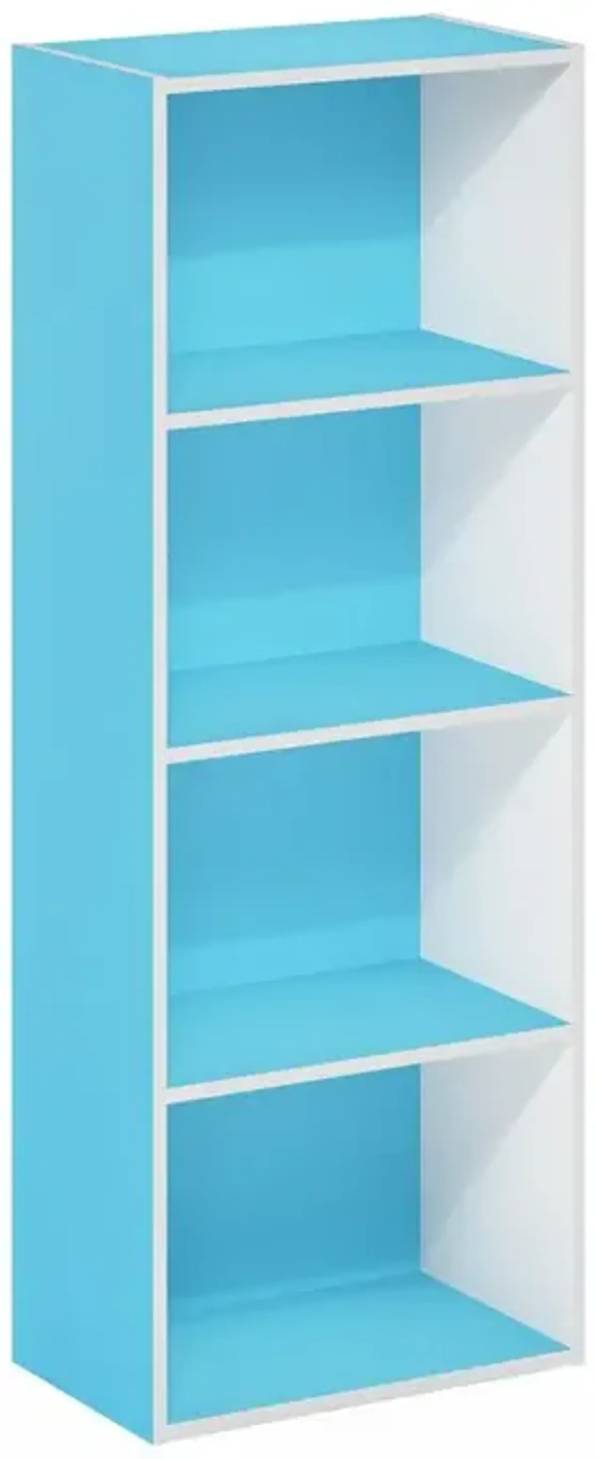 Furinno Luder 4-Tier Open Shelf Bookcase, Green/White