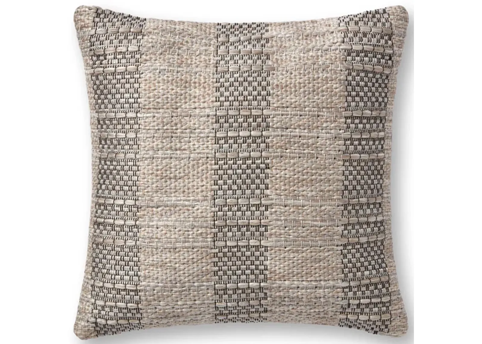 Coralie PAL0043 Taupe/Black 22''x22'' Down Pillow by Amber Lewis x Loloi