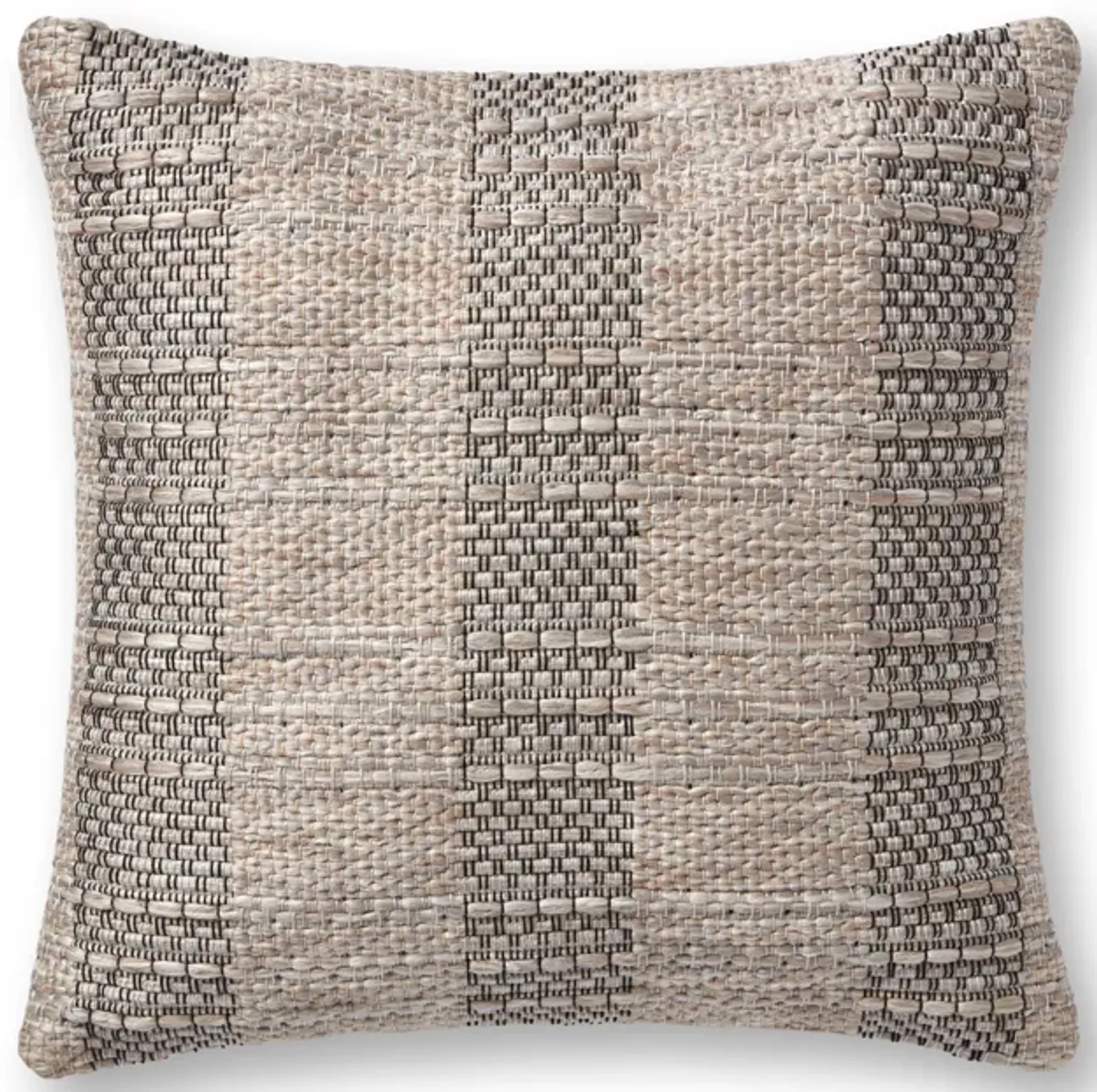 Coralie PAL0043 Taupe/Black 22''x22'' Down Pillow by Amber Lewis x Loloi