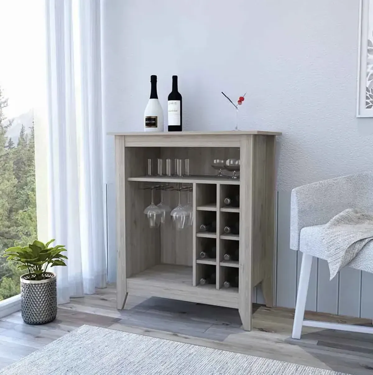 Bar Cabinet Castle, Living Room, Light Gray