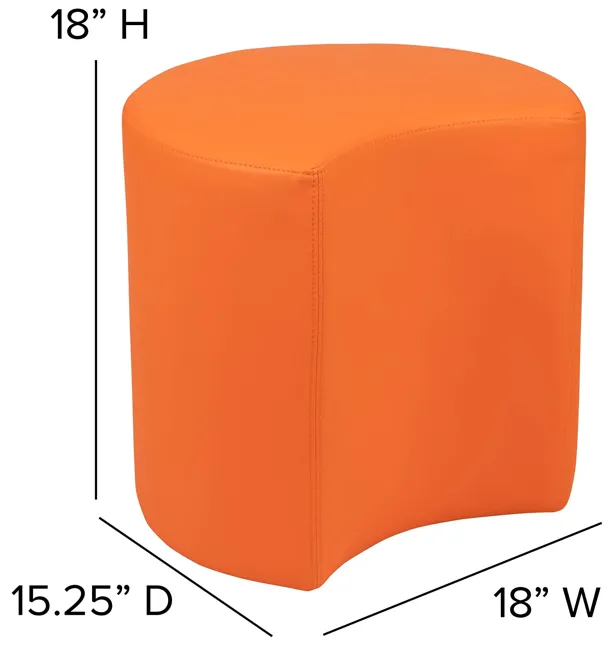 Flash Furniture Nicholas Soft Seating Flexible Moon for Classrooms and Common Spaces - 18" Seat Height (Orange)