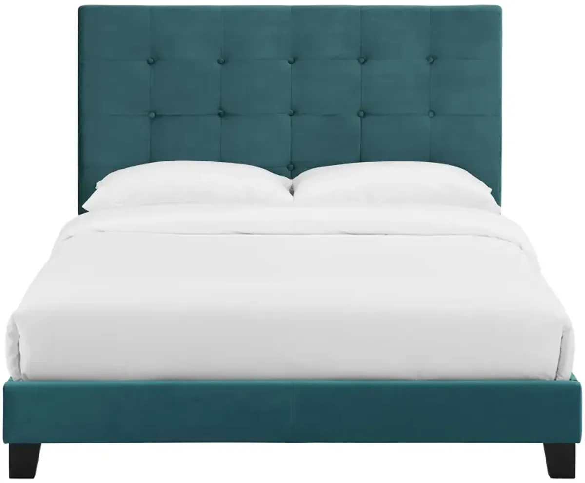 Modway - Melanie Queen Tufted Button Upholstered Performance Velvet Platform Bed