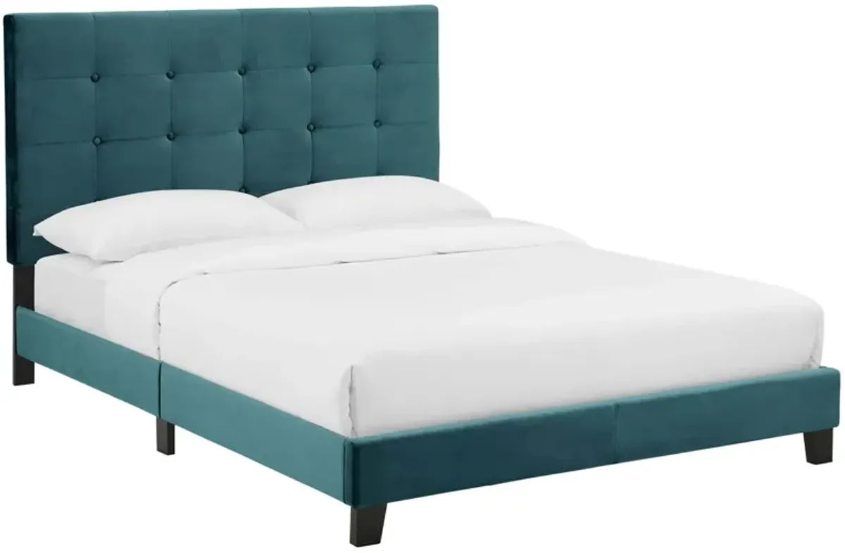 Modway - Melanie Queen Tufted Button Upholstered Performance Velvet Platform Bed