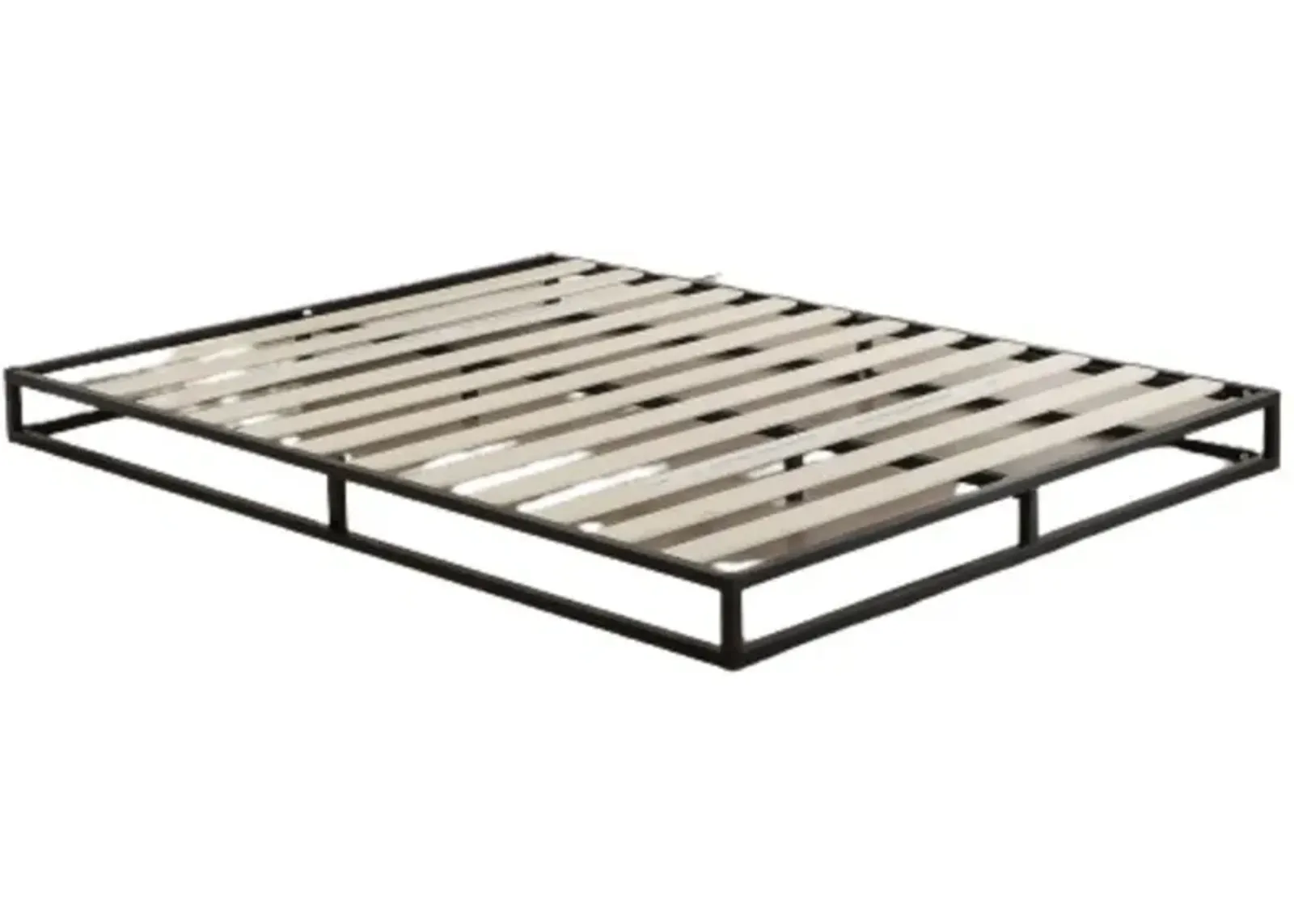 Hivvago Full size 6-inch Low Profile Metal Platform Bed Frame with Wooden Slats