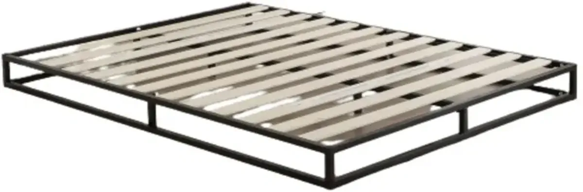 Hivvago Full size 6-inch Low Profile Metal Platform Bed Frame with Wooden Slats